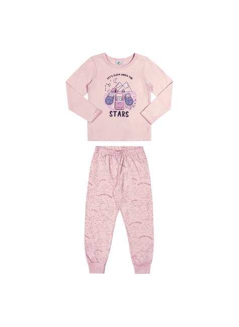 02 conjunto pijama acampamento brilha no escuro menina alenice