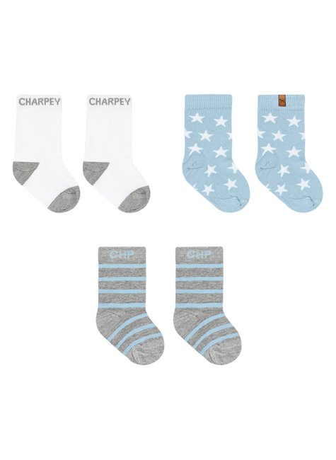 01 kit meia estampada bebe menino charpey