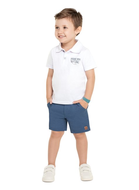 01 conjunto polo com estampa em puff menino alenice