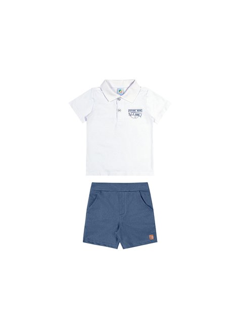 03 conjunto polo com estampa em puff menino alenice