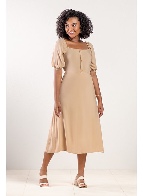 02 vestido com mangas alongadas e botoes adulto feminino rezzato