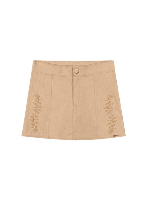 03 short saia em linho delicated flowers meninas charpey