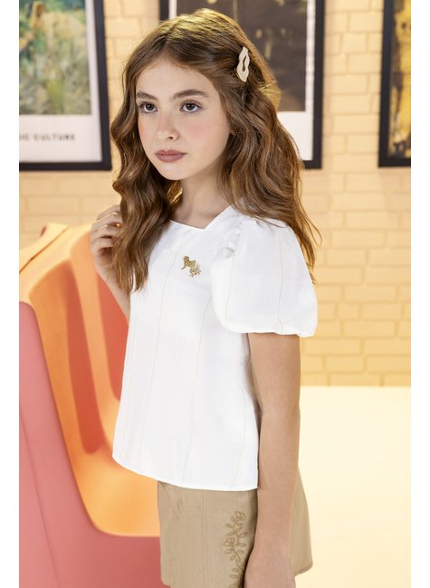 04 short saia em linho delicated flowers meninas charpey