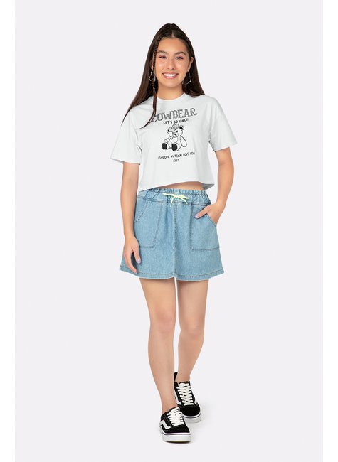 01 t shirt cowbear rezzato teen feminino
