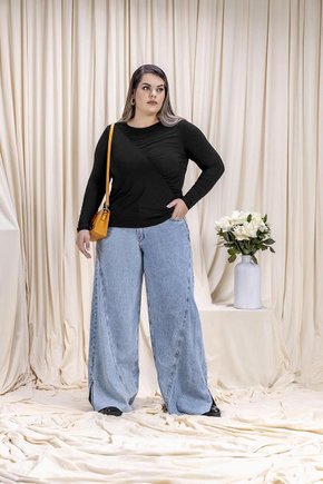 06 blusa detalhe de pregas plus size feminino rezzato