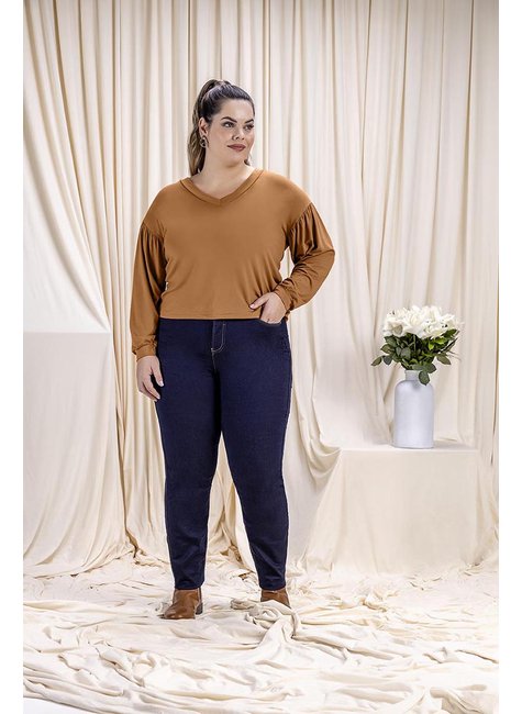 05 blusa decote v plus size feminino rezzato