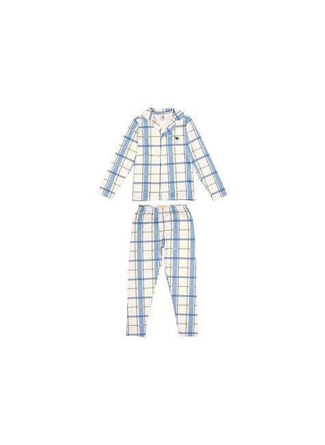 01 pijama xadrez longo sleepwear menino charpey
