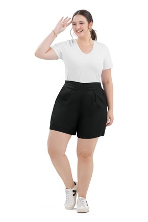 02 baby look decote v plus size adulto feminino rezzato