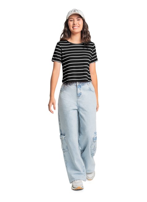 01 cropped listrado rezzato teen feminino