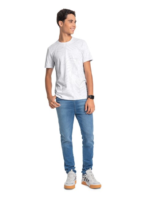 01 camiseta estampa folhagem rezzato teen masculino