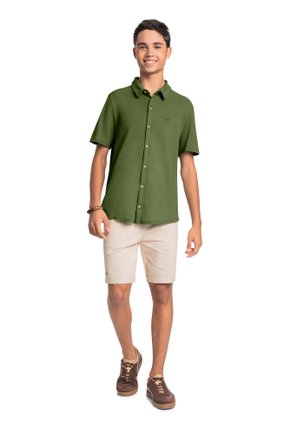 01 camisa texturizada lisa rezzato teen masculino