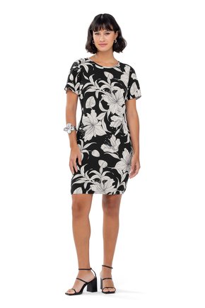 01 vestido estampado reto rezzato adulto feminino