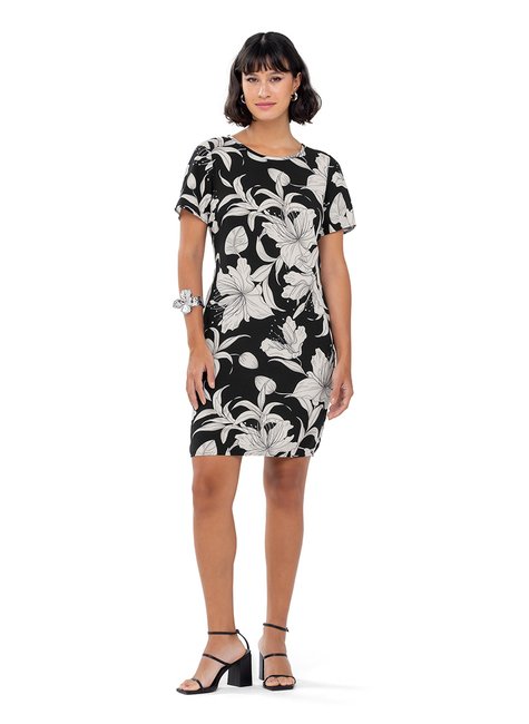 01 vestido estampado reto rezzato adulto feminino