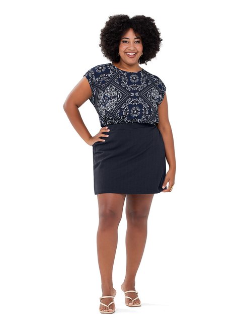 01 short saia texturizado rezzato adulto plus size feminino