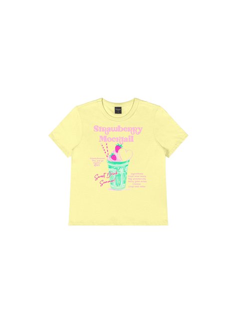 02 t shirt estampa strawberry mocktail rezzato teen feminino
