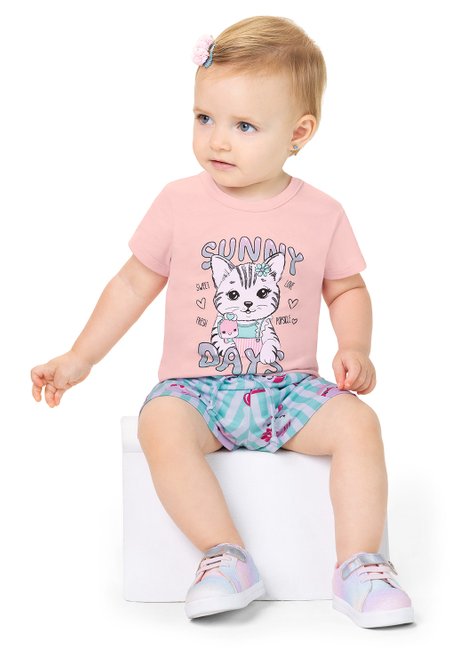 01 conjunto gatinho sorvete menina alenice