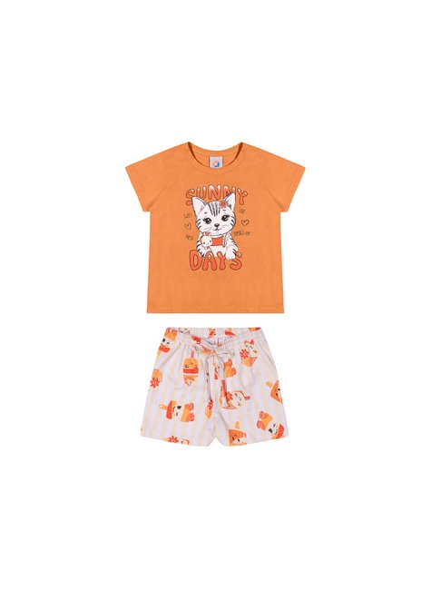 03 conjunto gatinho sorvete menina alenice