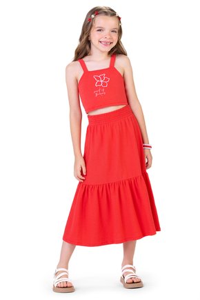 01 conjunto floral com saia longa menina alenice