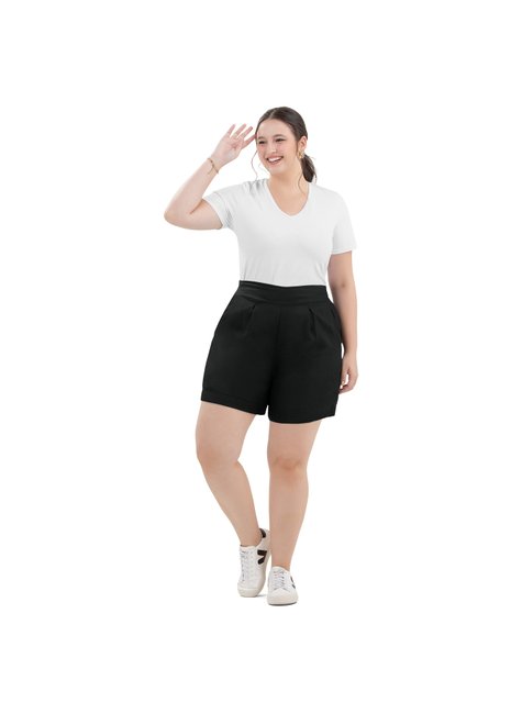 03 baby look decote v plus size adulto feminino rezzato